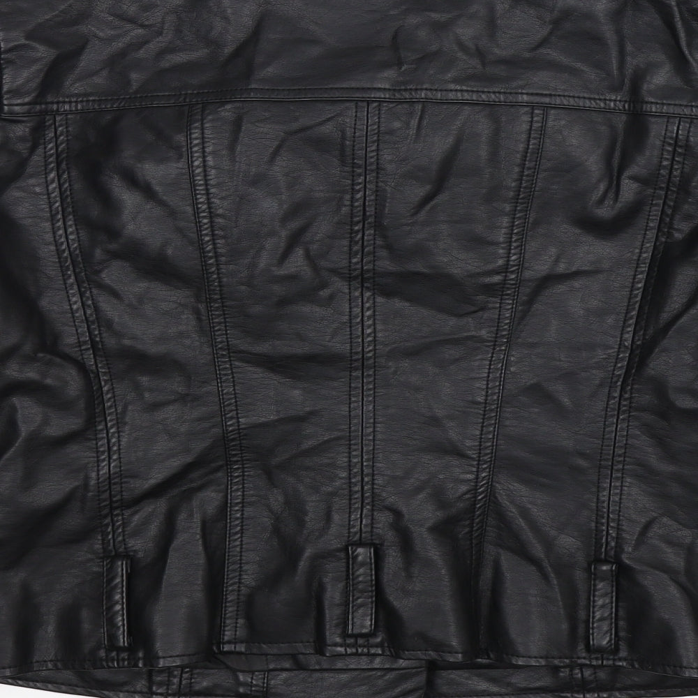 F&F Womens Black   Jacket  Size 12  - Faux Leather