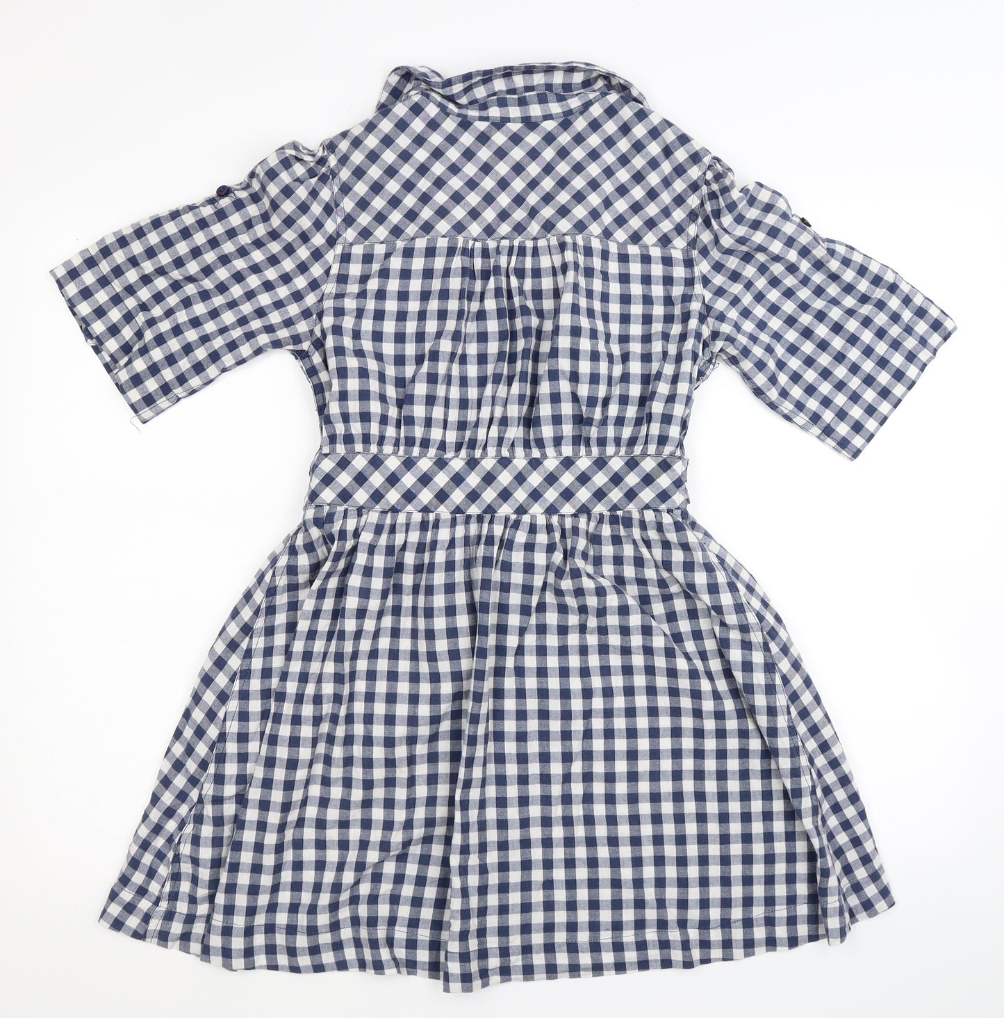 F&F Womens Blue Check  Shirt Dress  Size 8