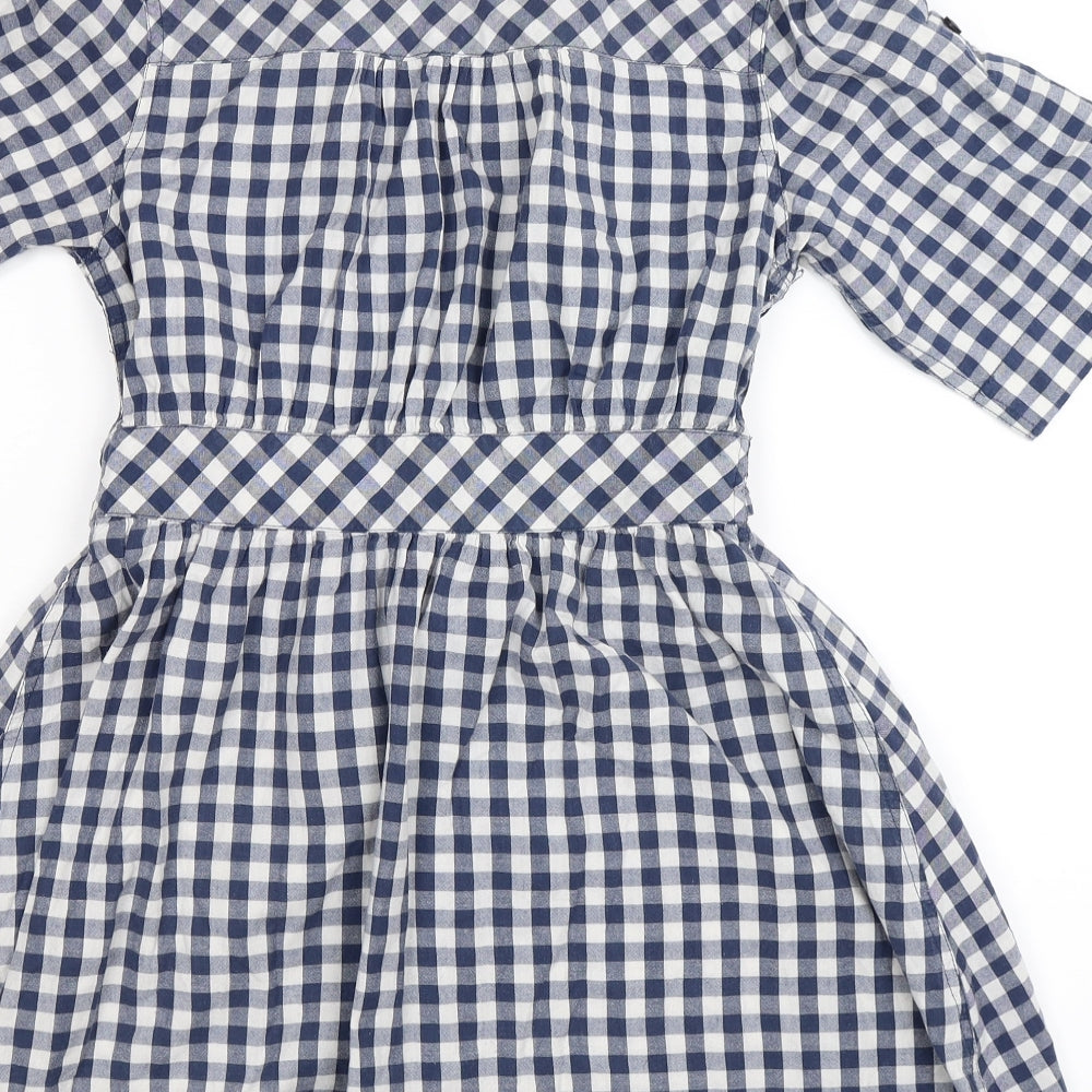 F&F Womens Blue Check  Shirt Dress  Size 8