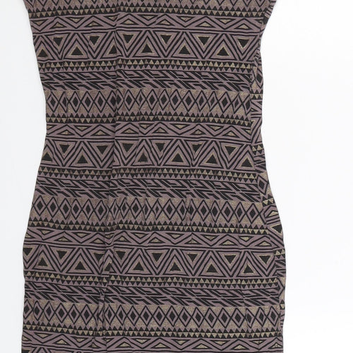 Club L Womens Grey Geometric  Bodycon  Size 8