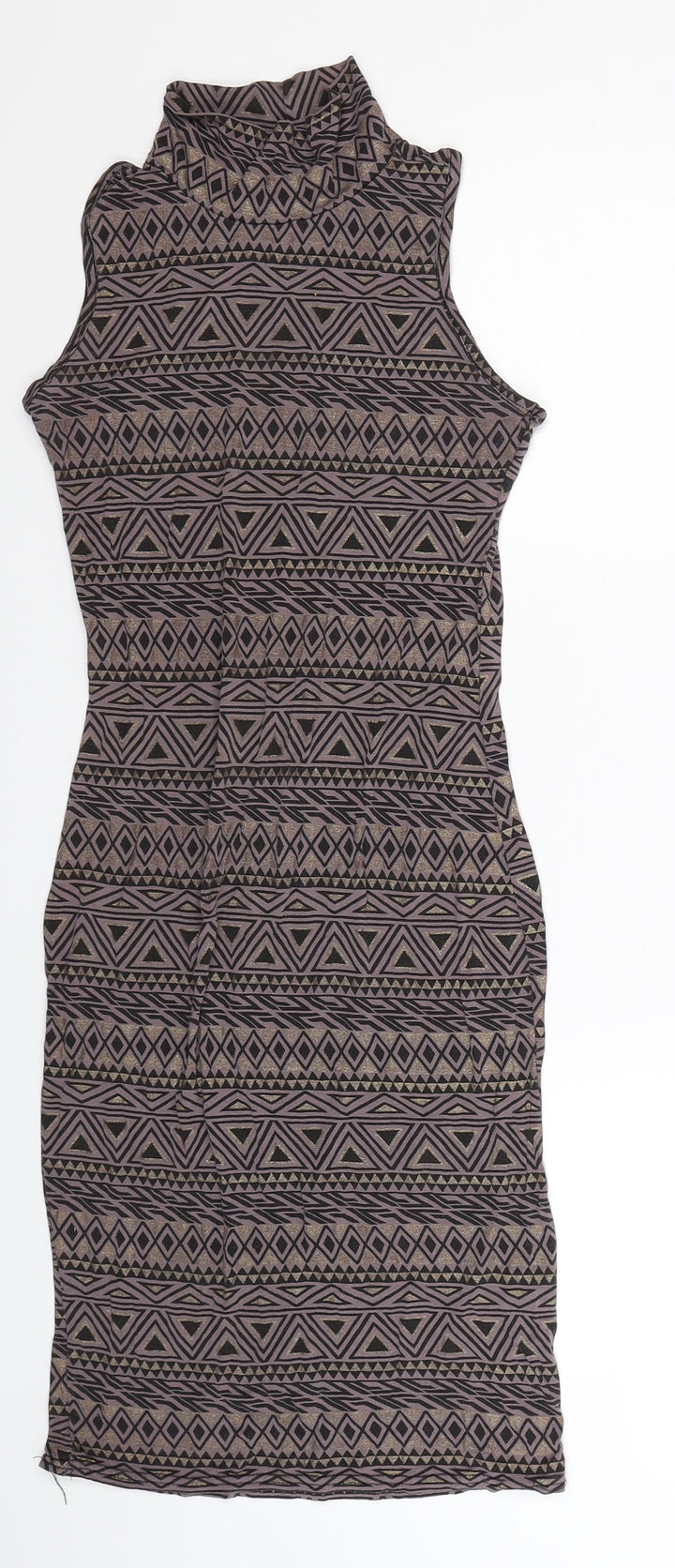 Club L Womens Grey Geometric Bodycon Size 8
