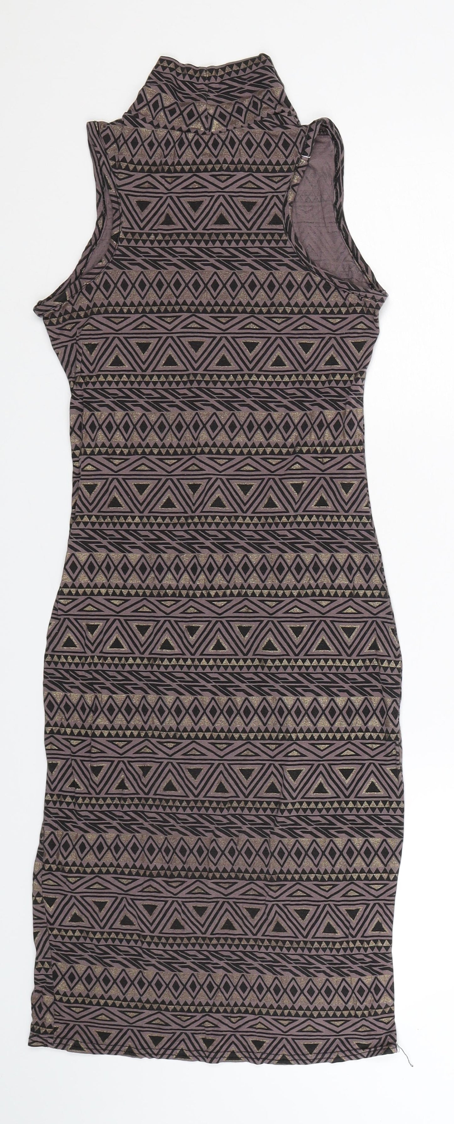 Club L Womens Grey Geometric  Bodycon  Size 8
