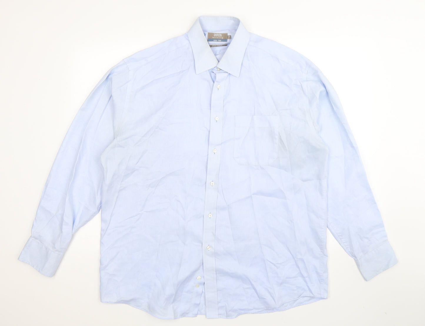 Marks and Spencer Mens Blue    Dress Shirt Size 17