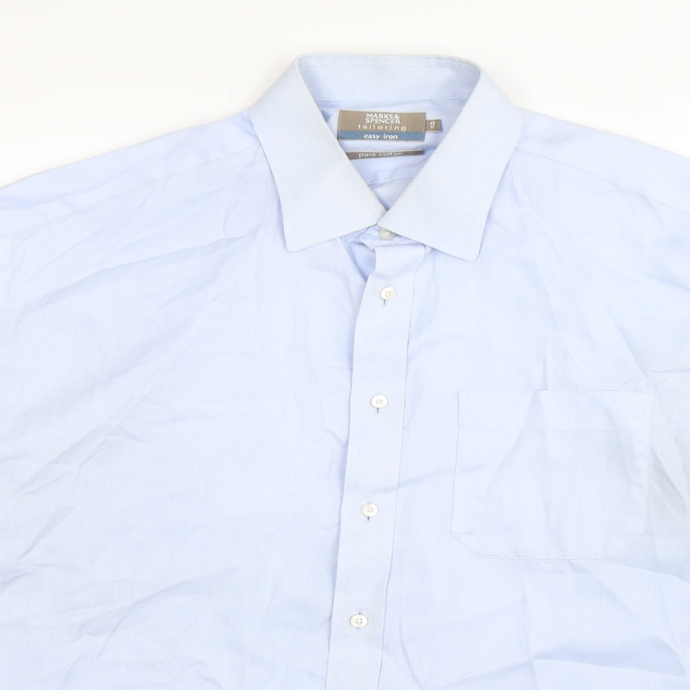 Marks and Spencer Mens Blue    Dress Shirt Size 17