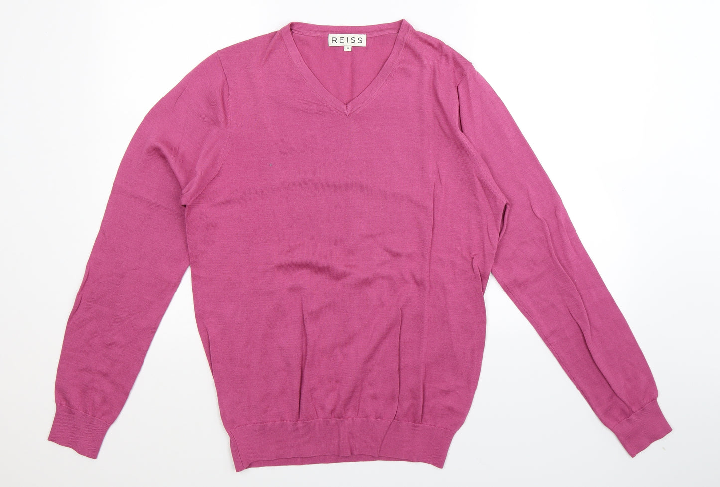 Reiss Mens Pink  Knit Pullover Jumper Size M