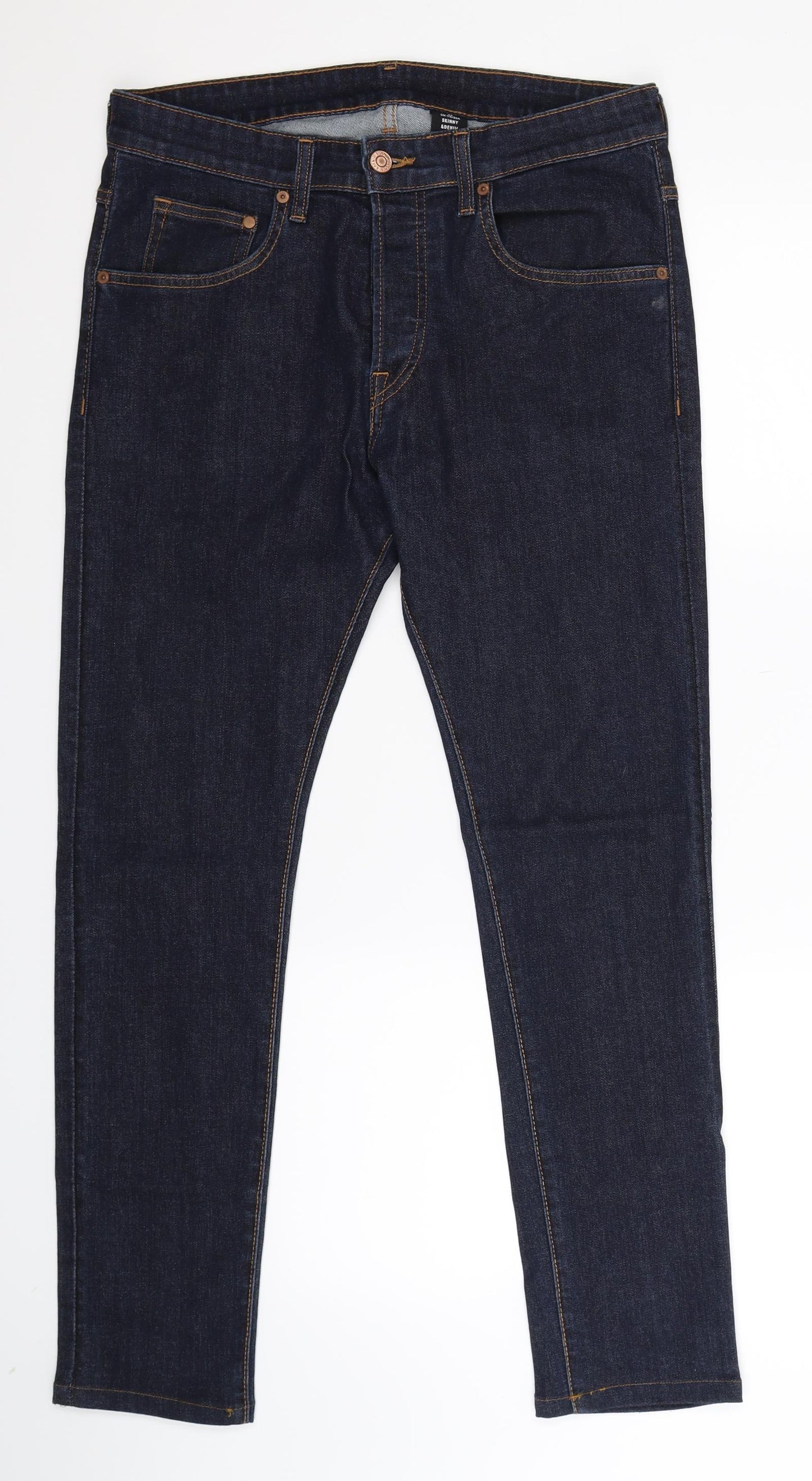 H&M Mens Blue  Denim Skinny Jeans Size 34 L29 in