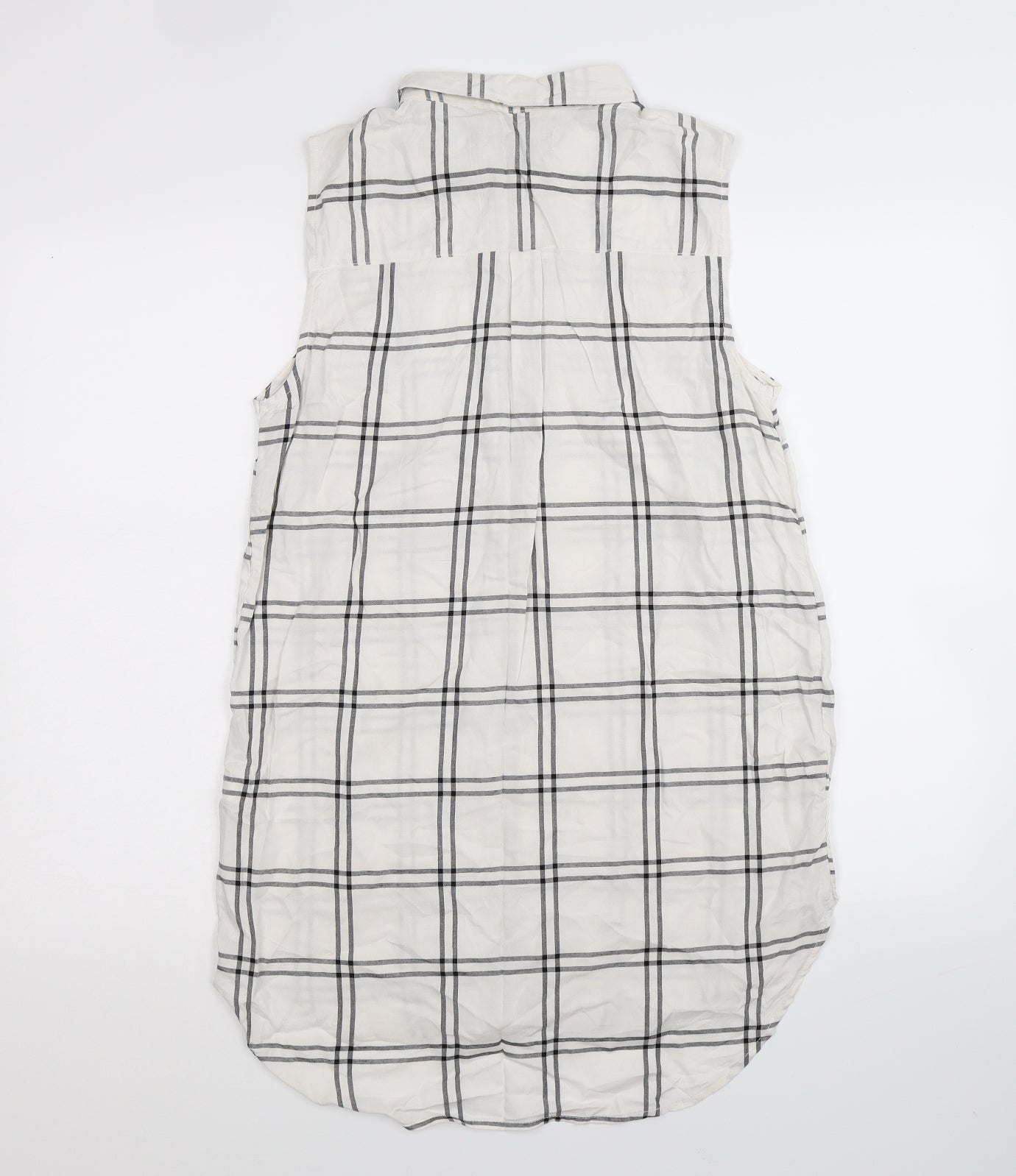 Primark Womens White Check  Shirt Dress  Size 12