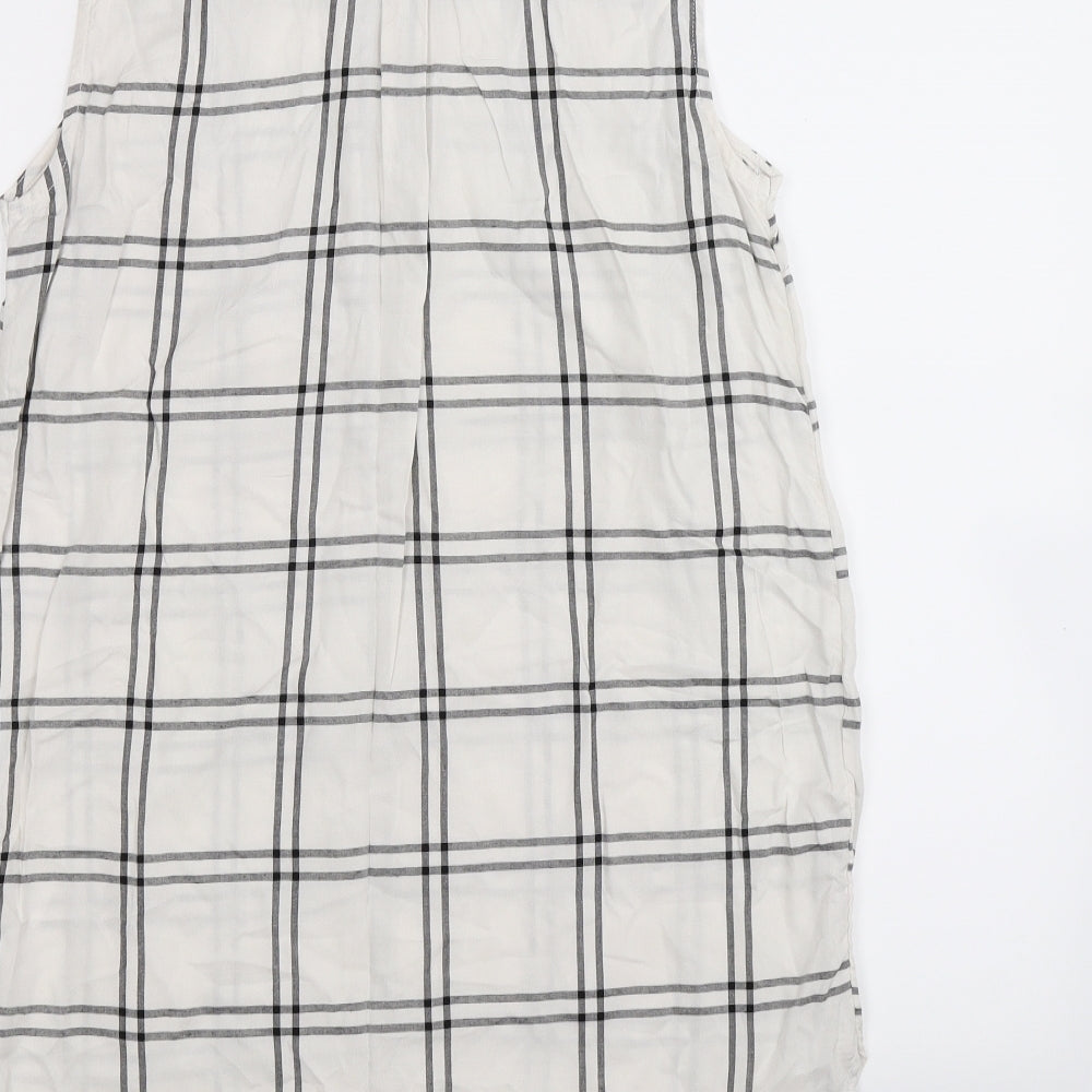Primark Womens White Check  Shirt Dress  Size 12