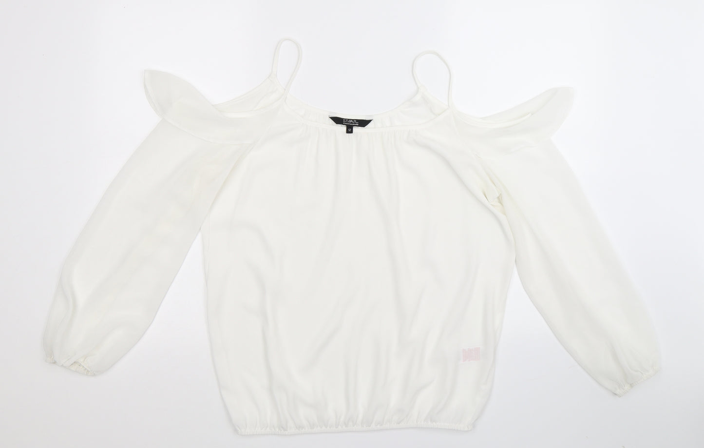 Julien Macdonald Womens White  Satin Basic Blouse Size 12