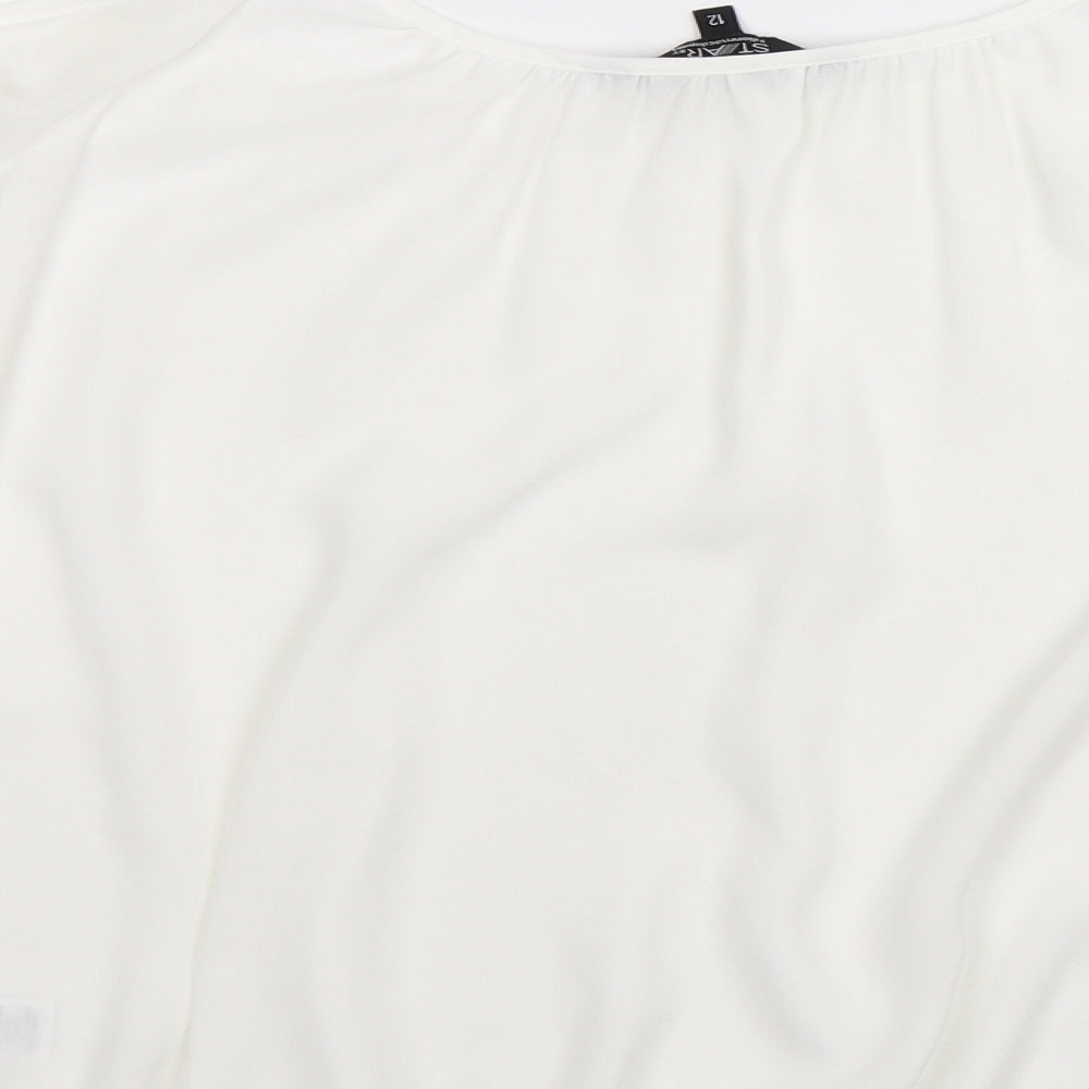 Julien Macdonald Womens White  Satin Basic Blouse Size 12