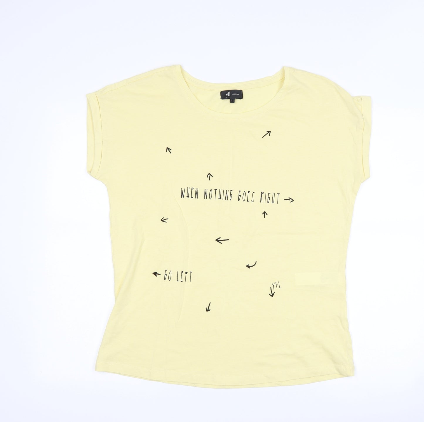 yfl reserved Womens Yellow   Basic T-Shirt Size L  - slogan