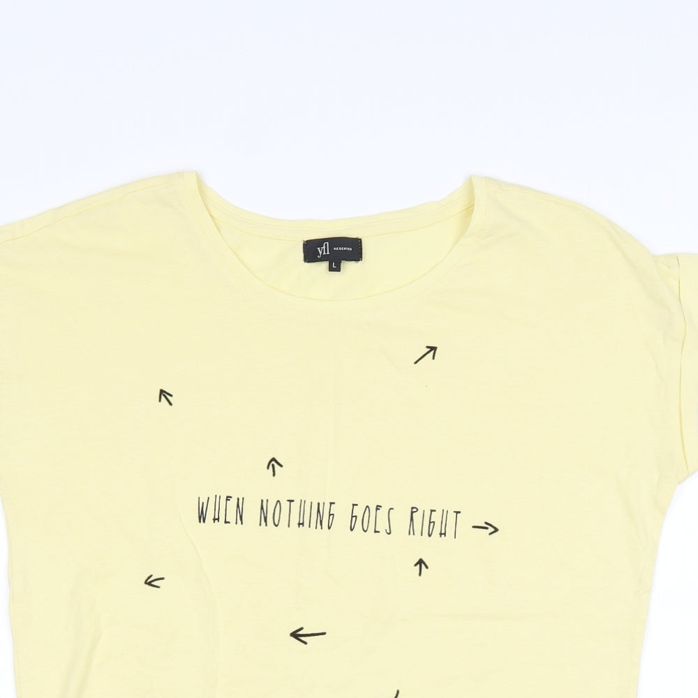 yfl reserved Womens Yellow   Basic T-Shirt Size L  - slogan
