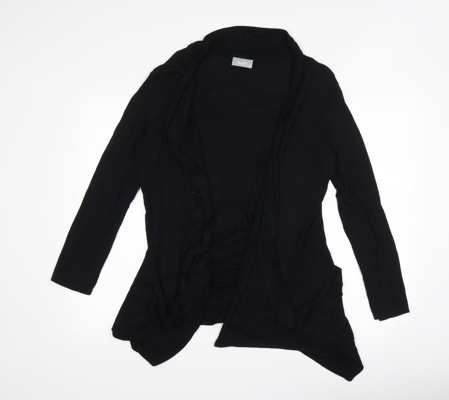 Wallis Womens Black   Basic T-Shirt Size XL  - top and cardigan in one
