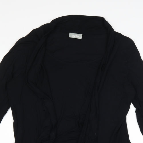 Wallis Womens Black   Basic T-Shirt Size XL  - top and cardigan in one