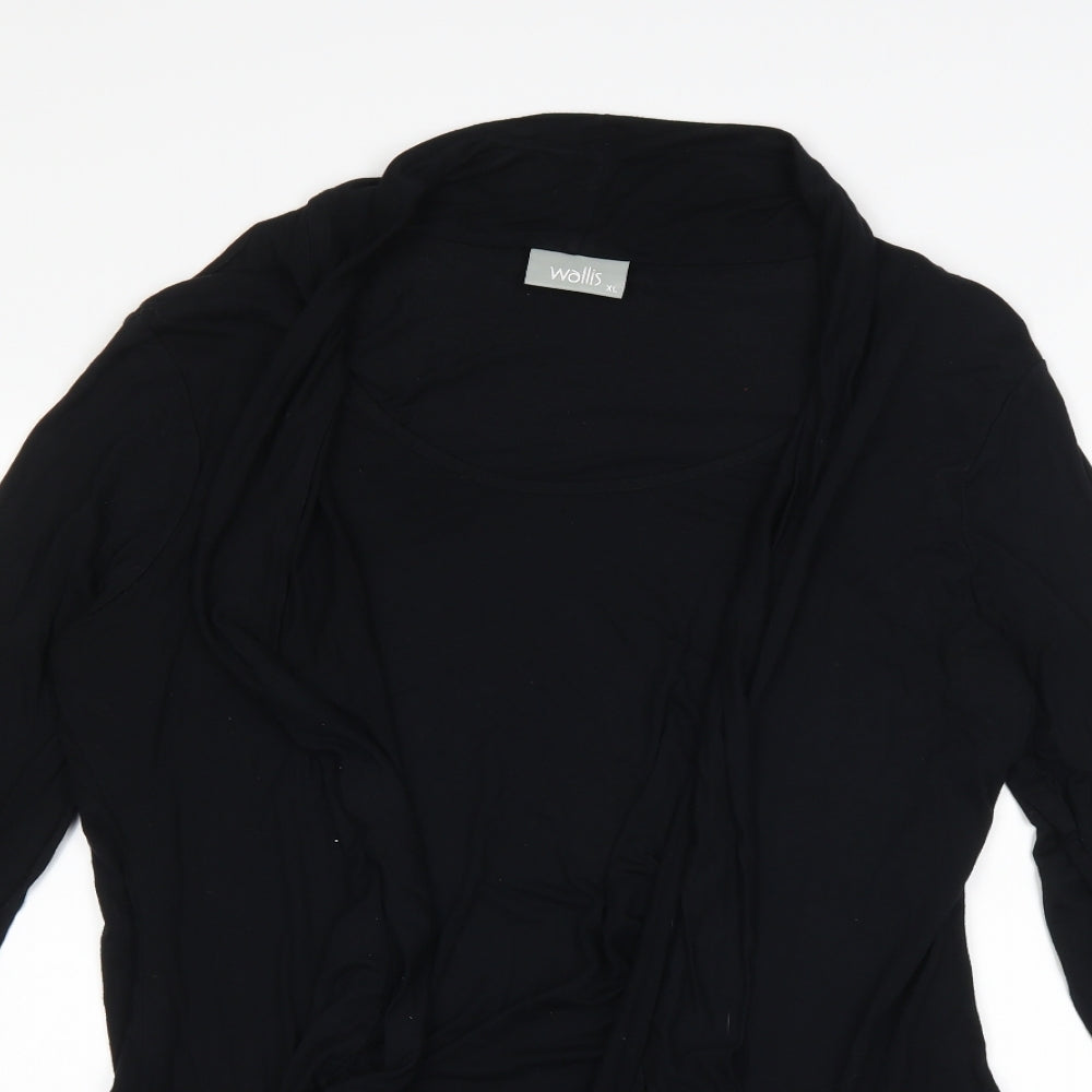 Wallis Womens Black   Basic T-Shirt Size XL  - top and cardigan in one