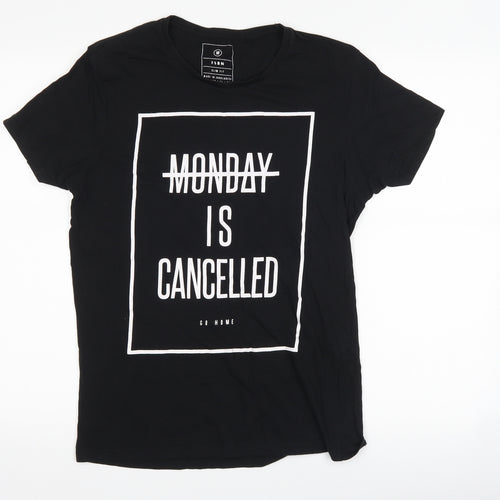 FSBN Mens Black    T-Shirt Size M  - slogan