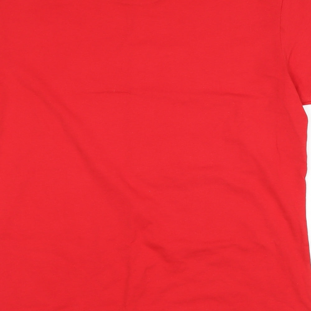 JHK Womens Red   Basic T-Shirt Size 2XL  - Reindeer