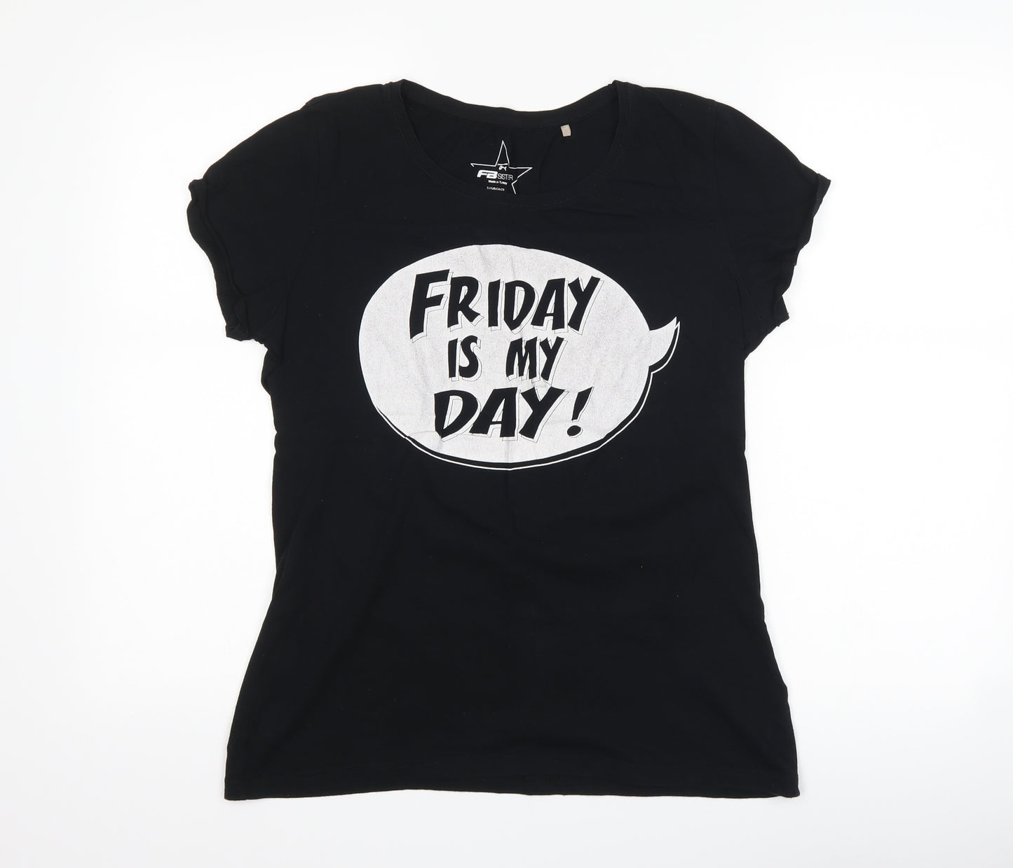 FB sister Womens Black   Basic T-Shirt Size XL  - slogan