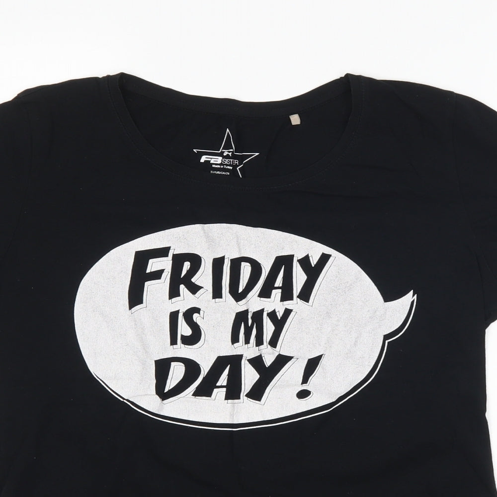 FB sister Womens Black   Basic T-Shirt Size XL  - slogan