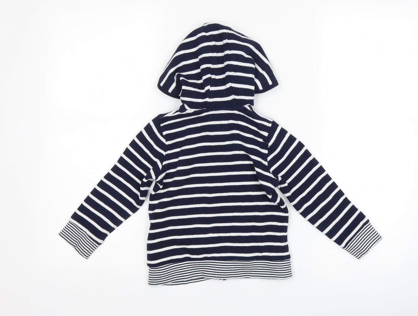 Marks and Spencer Boys Blue Striped  Full Zip Hoodie Size 3-4 Years