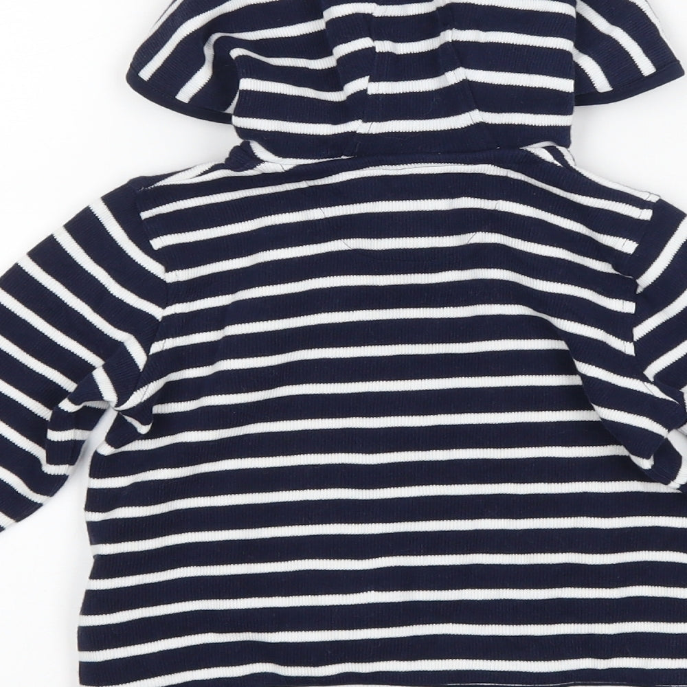 Marks and Spencer Boys Blue Striped  Full Zip Hoodie Size 3-4 Years