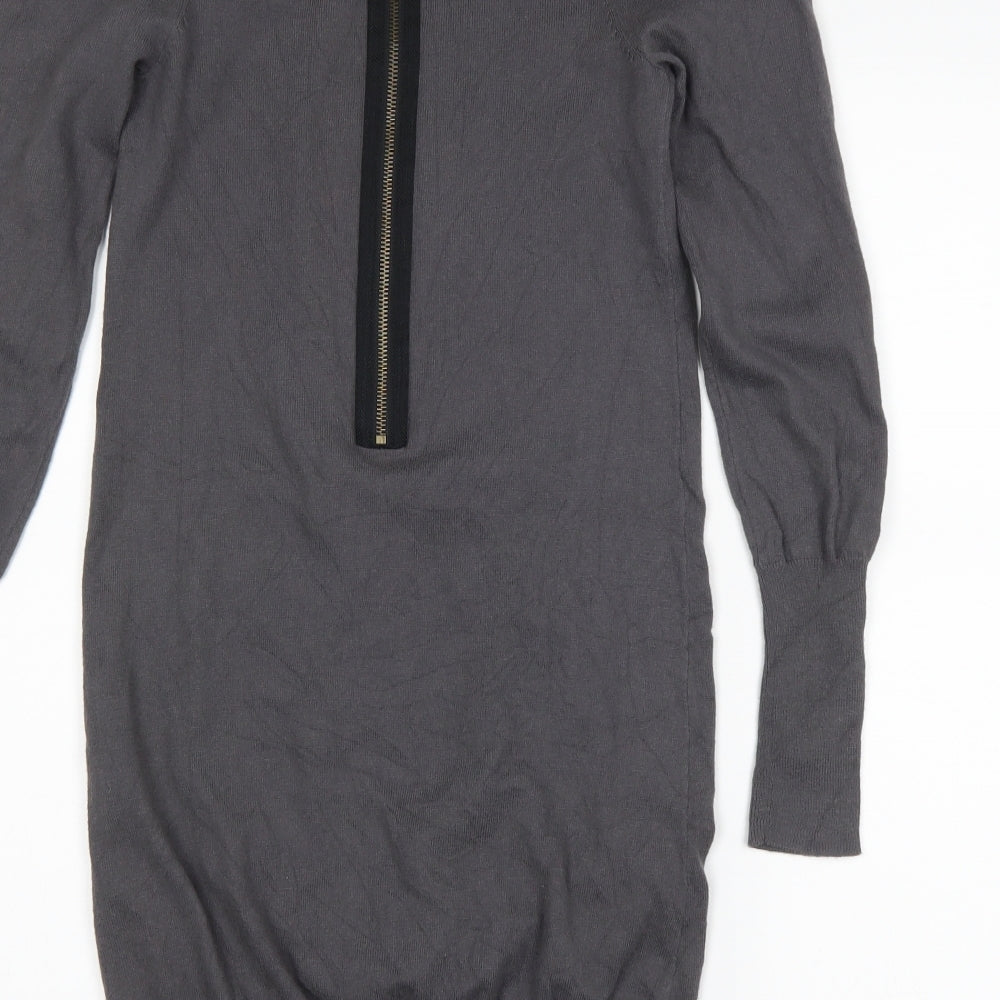 Topshop Womens Grey   Jumper Dress  Size 10