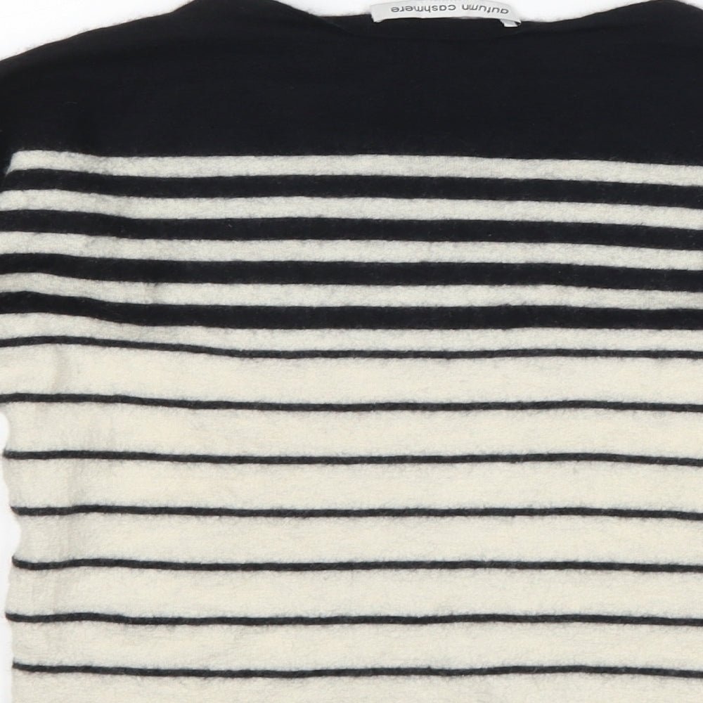 Autumn Cashmere Womens Black Striped  Pullover Jumper Size S