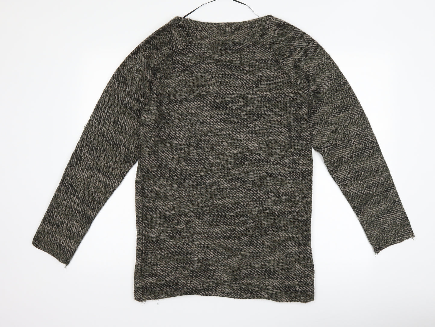 Zara Mens Green Camouflage  Pullover Jumper Size M