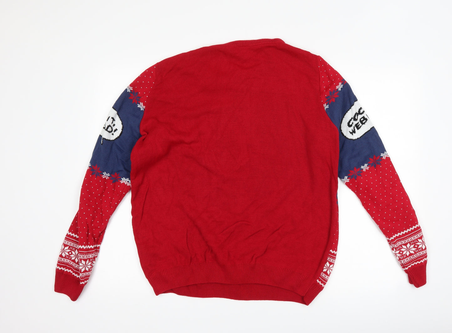 Numskull Mens Red Polka Dot  Pullover Jumper Size L  - Marvel Spiderman