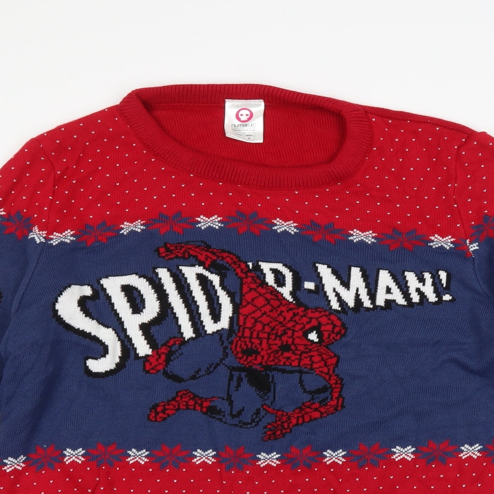 Numskull Mens Red Polka Dot  Pullover Jumper Size L  - Marvel Spiderman