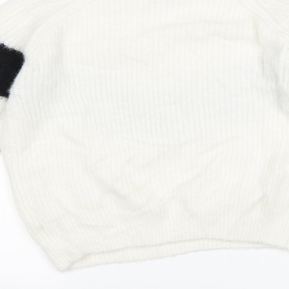 Primark Womens White Striped  Pullover Jumper Size S