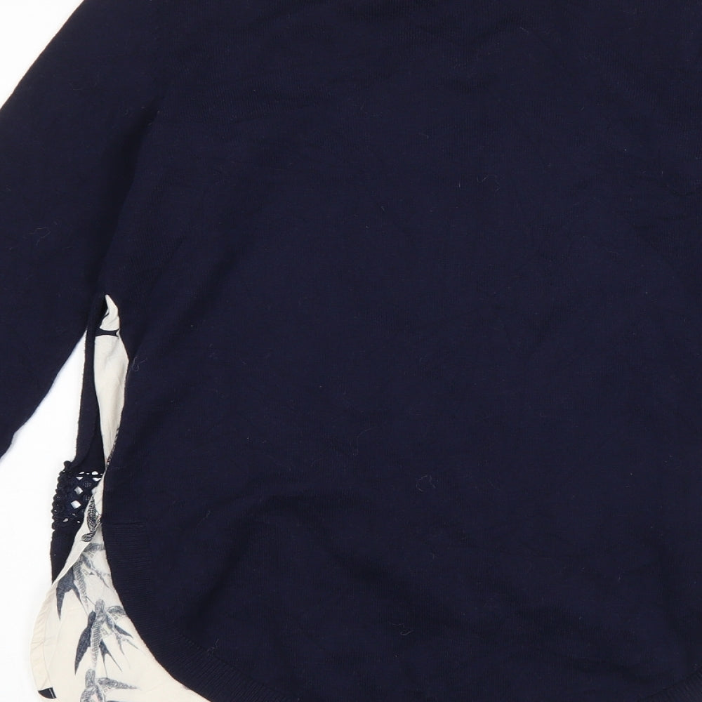 Oasis Womens Blue   Pullover Jumper Size XS  - Bird Print