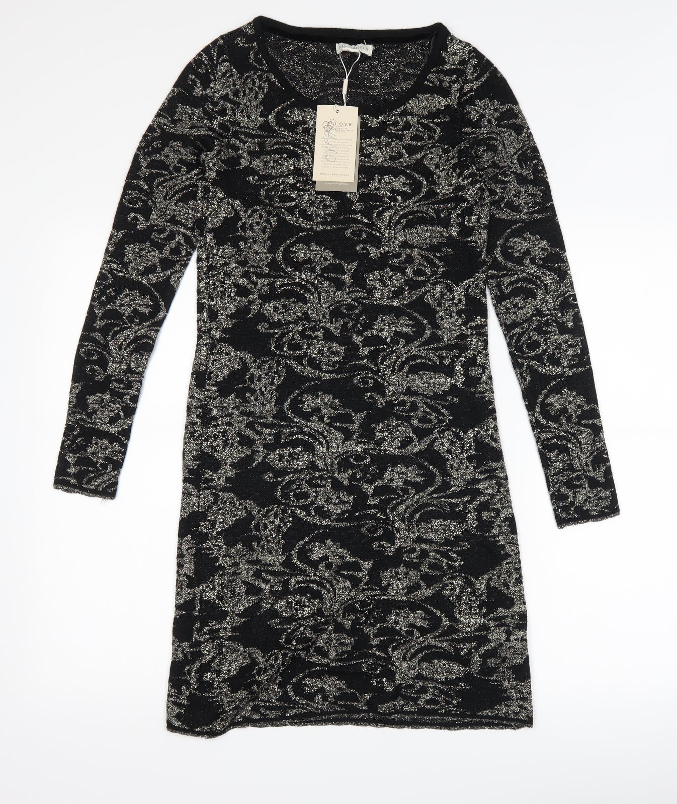 Monsoon Womens Black Floral  Jumper Dress  Size 8