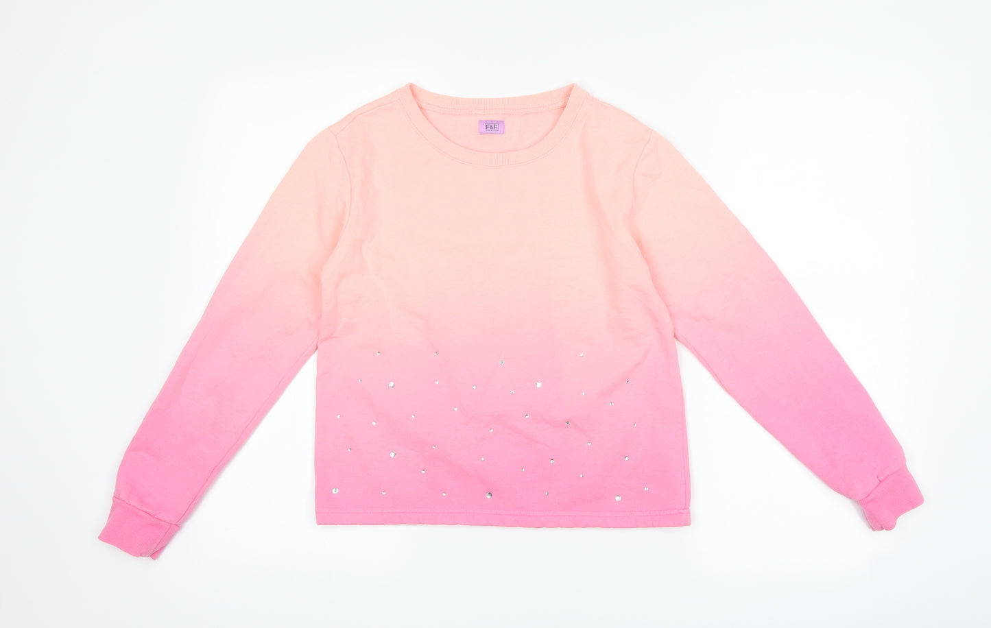 F&F Girls Pink   Pullover Sweatshirt Size 11-12 Years