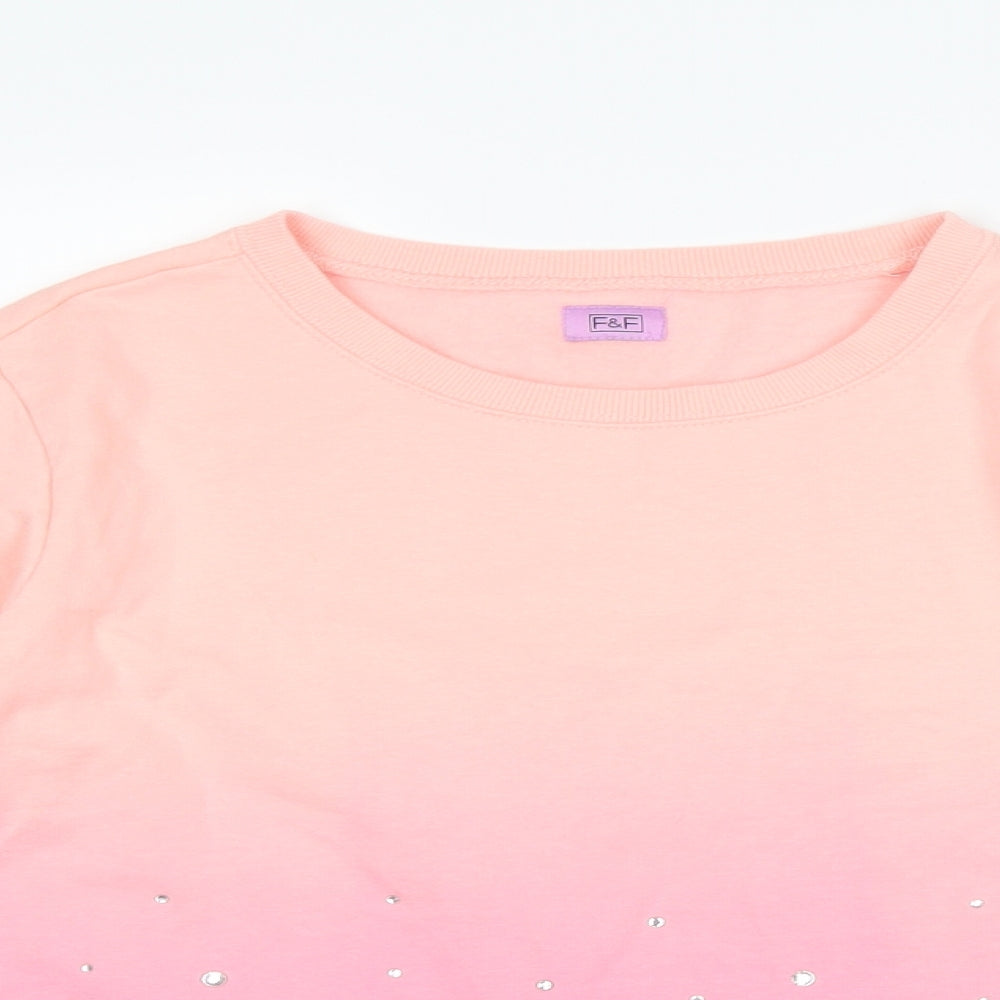 F&F Girls Pink   Pullover Sweatshirt Size 11-12 Years