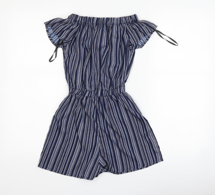 Atmosphere Womens Blue Floral Playsuit One-Piece Size 4