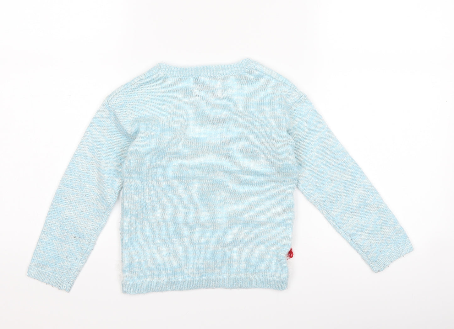 George Girls Blue   Pullover Jumper Size 3-4 Years  - Christmas Snowman