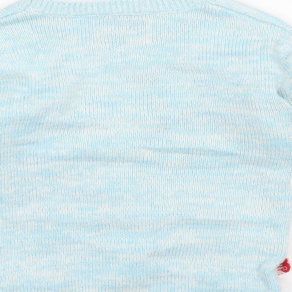 George Girls Blue   Pullover Jumper Size 3-4 Years  - Christmas Snowman