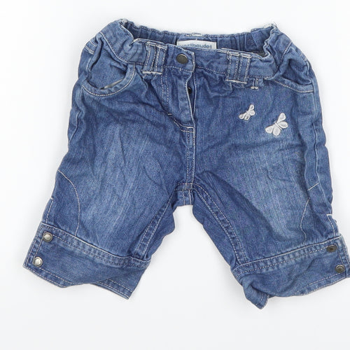 Vertbaudet Girls Blue  Denim Capri Jeans Size 18-24 Months