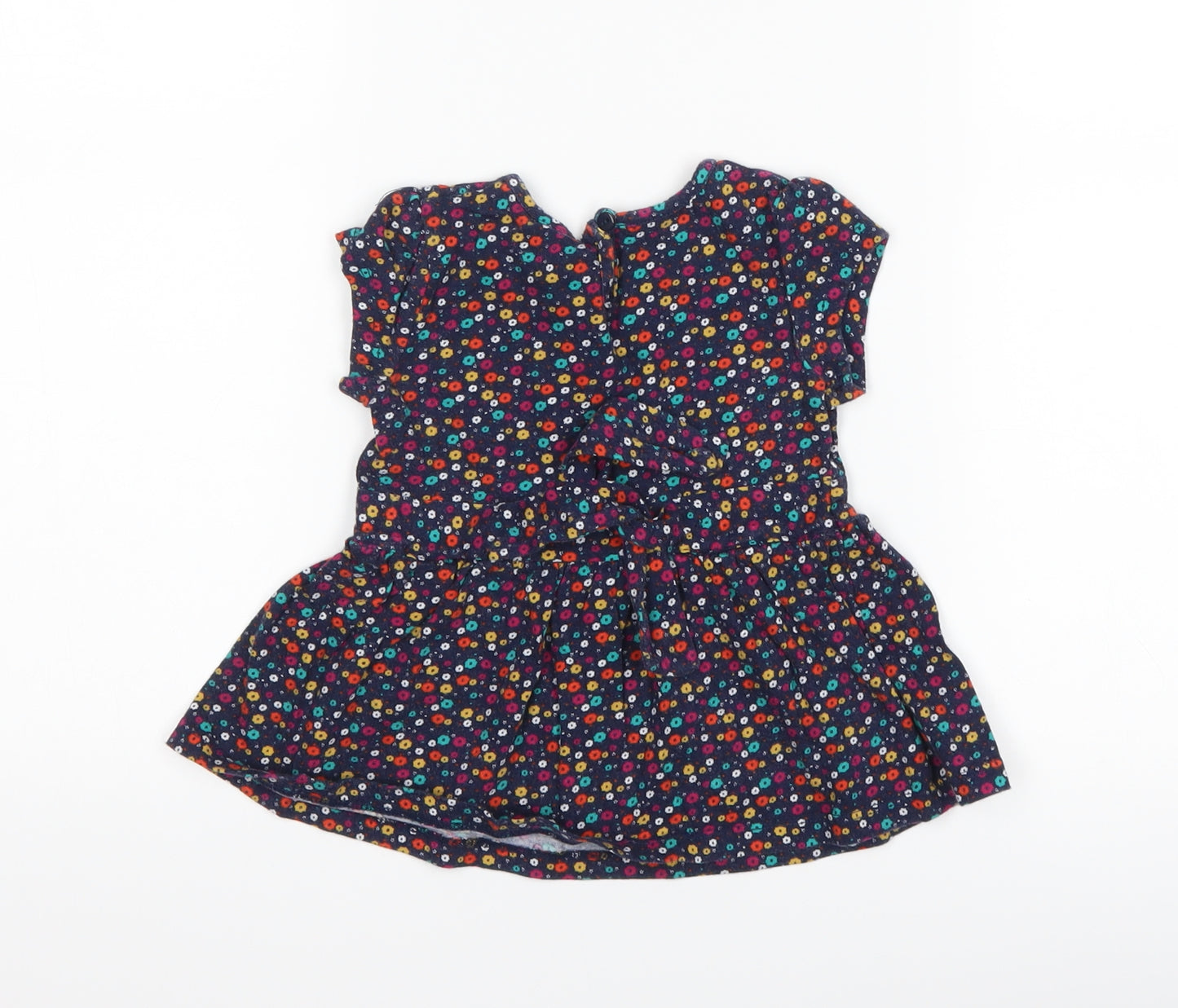 George Girls Blue Floral  Basic T-Shirt Size 18-24 Months