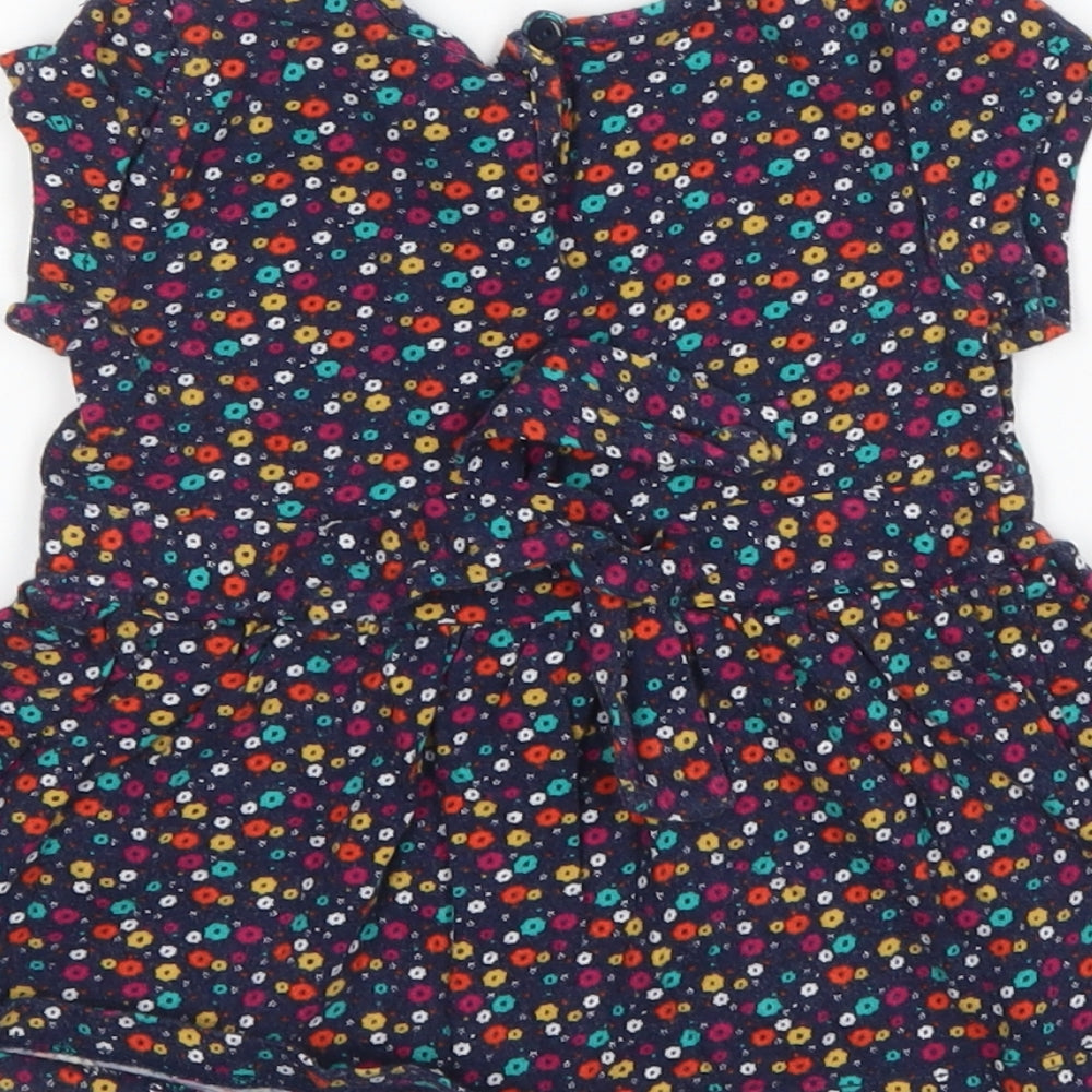 George Girls Blue Floral  Basic T-Shirt Size 18-24 Months