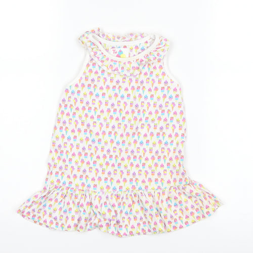 TU Girls White   Tank Dress  Size 12-18 Months  - Ice Cream