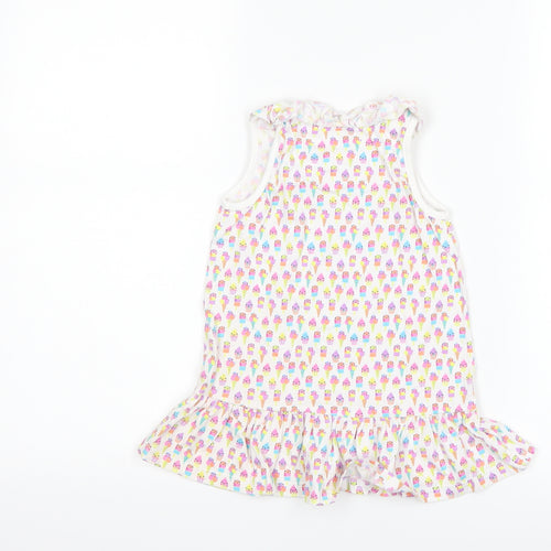 TU Girls White   Tank Dress  Size 12-18 Months  - Ice Cream