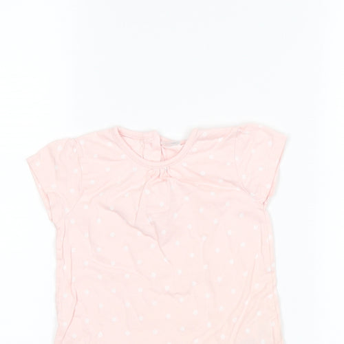 F&F Girls Pink Polka Dot  T-Shirt Dress  Size 12-18 Months