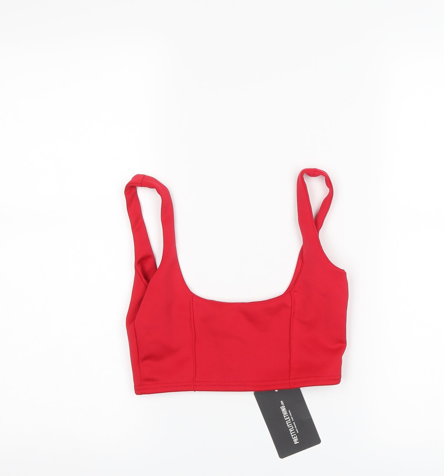 PRETTYLITTLETHING Womens Red   Cropped Tank Size 6  - Bralette