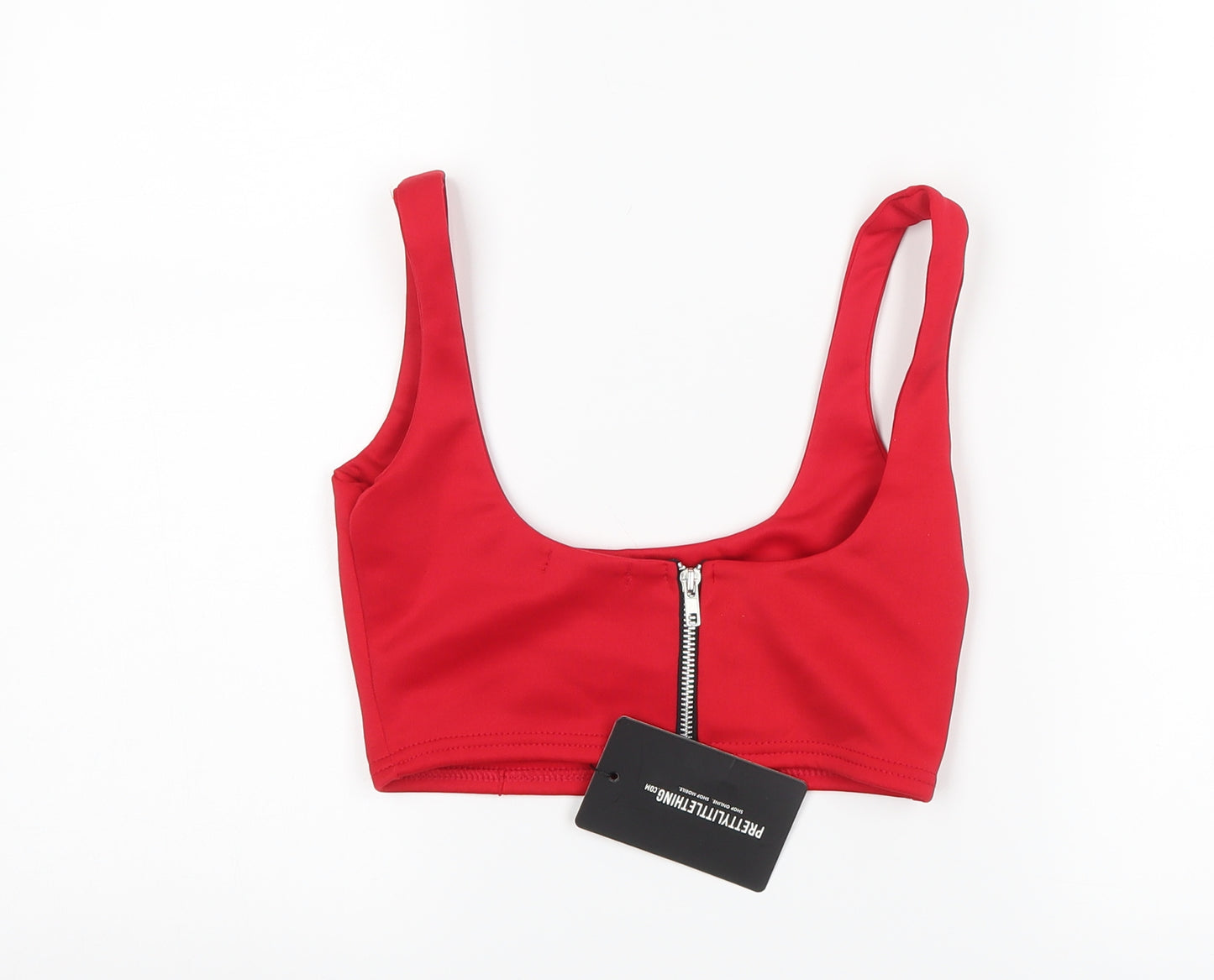 PRETTYLITTLETHING Womens Red   Cropped Tank Size 6  - Bralette
