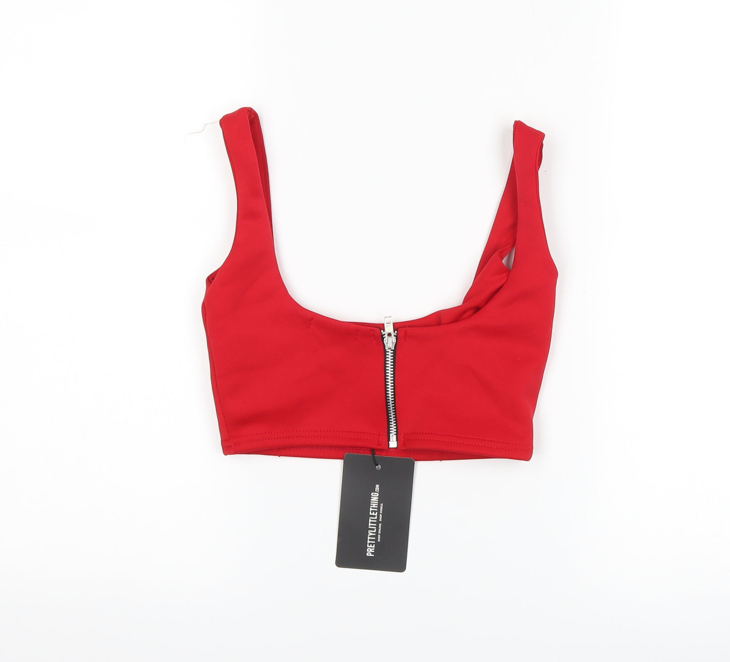 PRETTYLITTLETHING Womens Black   Cropped Tank Size 4  - Bralette
