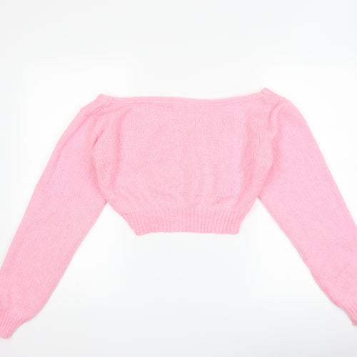 PRETTYLITTLETHING Womens Pink   Pullover Jumper Size M  - cropped