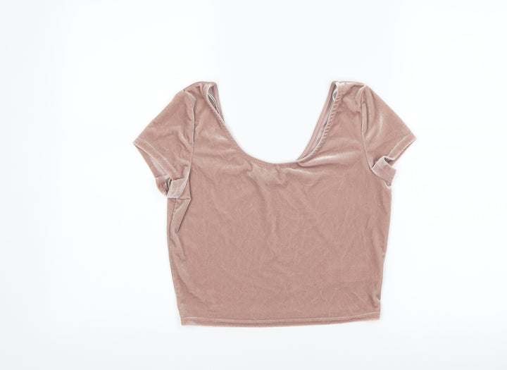 New Look Womens Pink   Cropped T-Shirt Size 10