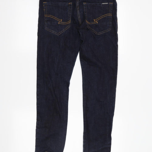 Crosshatch Mens Blue  Denim Straight Jeans Size 32 in L27 in